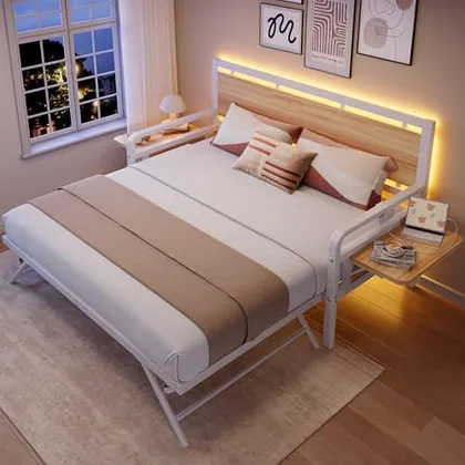 JOCOEVOL Daybed with Trundle and LED Light