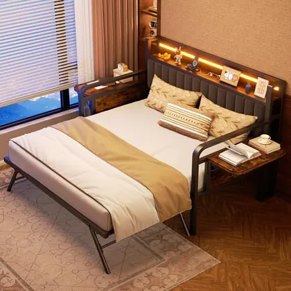 JOCOEVOL Daybed with Trundle and LED Light