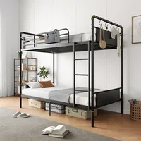 JOCOEVOL Metal Bunk Bed Twin Over Twin