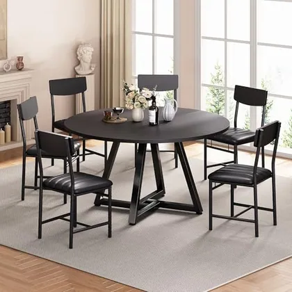 JOCOEVOL Round Dining Table Set for 6