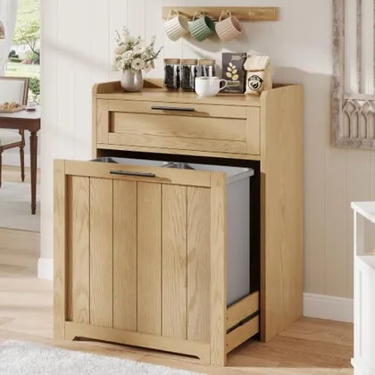 JOCOEVOL Pull Out Trash Can Cabinet