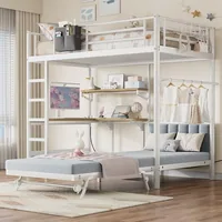 JOCOEVOL Twin Loft Bed with Desk and Mattress