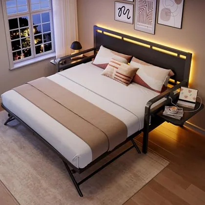 JOCOEVOL Daybed with Trundle and LED Light