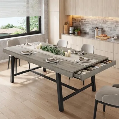 JOCOEVOL Industrial Dining Table for 6